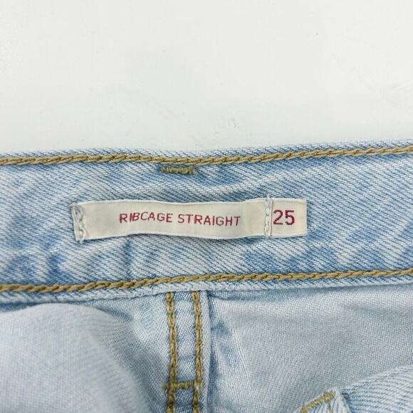 Levi’s Ribcage Straight Ankle High Rise Jeans Bernal Love Size 25 - Picture 8 of 9